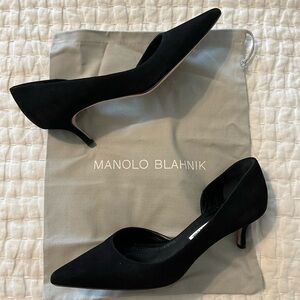 Manolo Blahnik Collina Suede D’Orsay Kitten Heels Size 8.5